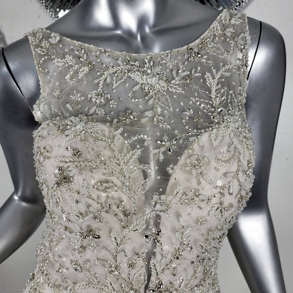 NWOT~$2600~JUSTIN ALEXANDER~SZ 6~IVORY EMBELLISHED MERMAID WEDDING DRESS GOWN - Picture 10 of 16